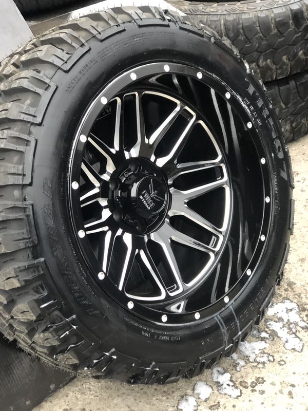 20x12 Brand new rims and brand new 33125020 mud tires 6 lug Chevy gmc ...