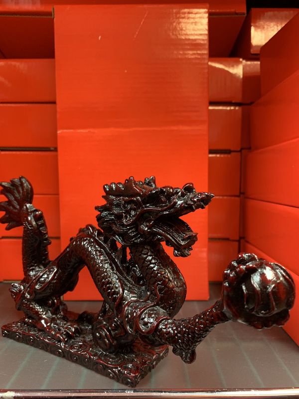 red resin dragon statue