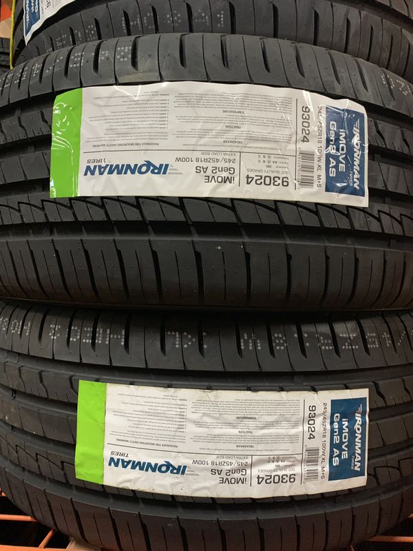 245/45/18 Ironman IMove Gen2 AS tires new Installed for Sale in Doral