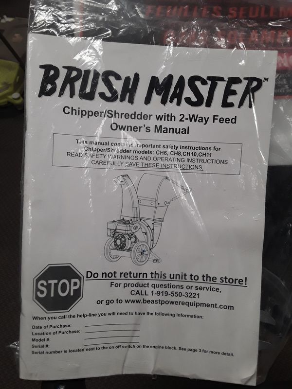 Brush Master 5.25 in. x 3.75 in. Dia Gas Powered 445 cc Chipper