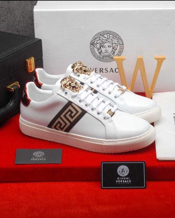 white versace dress shoes