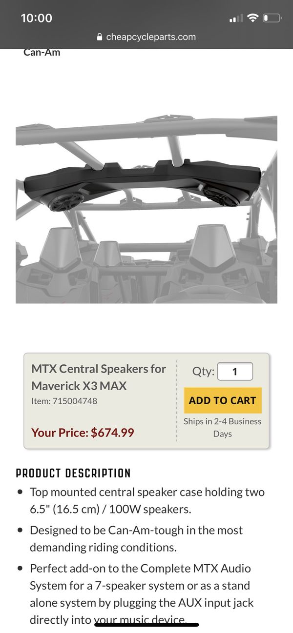 Can am maverick x3 center roof speakers for Sale in Queen Creek, AZ