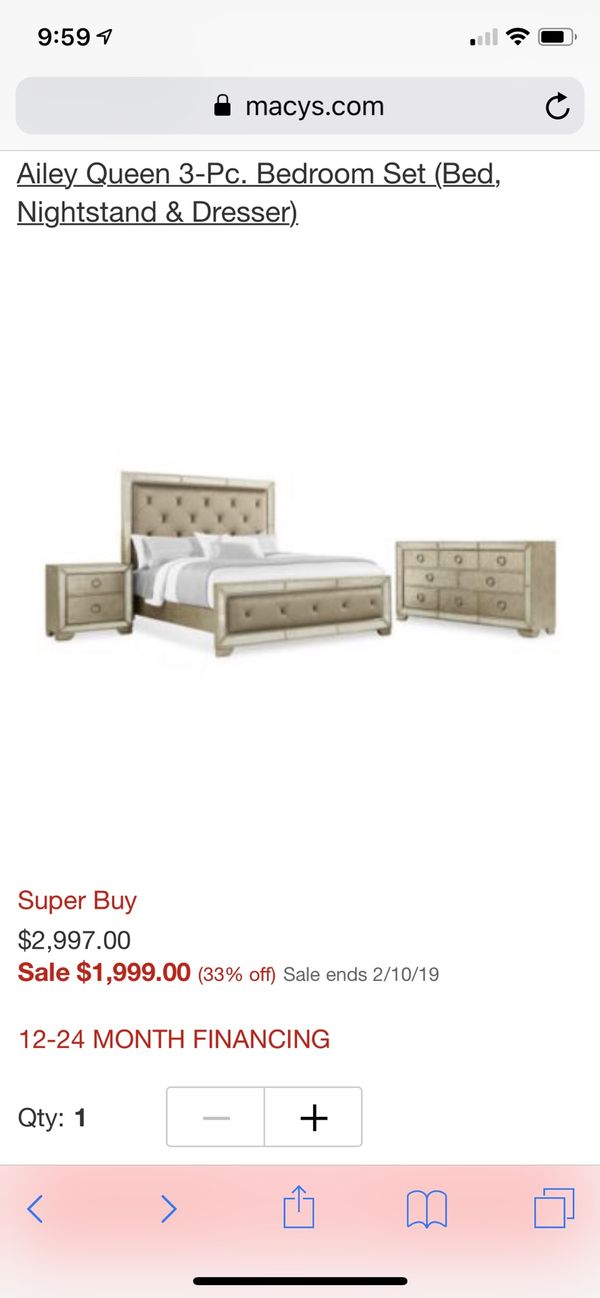 Macys Ailey Queen 3 Pc Bedroom Set For In Everett Wa Offerup 800sold
