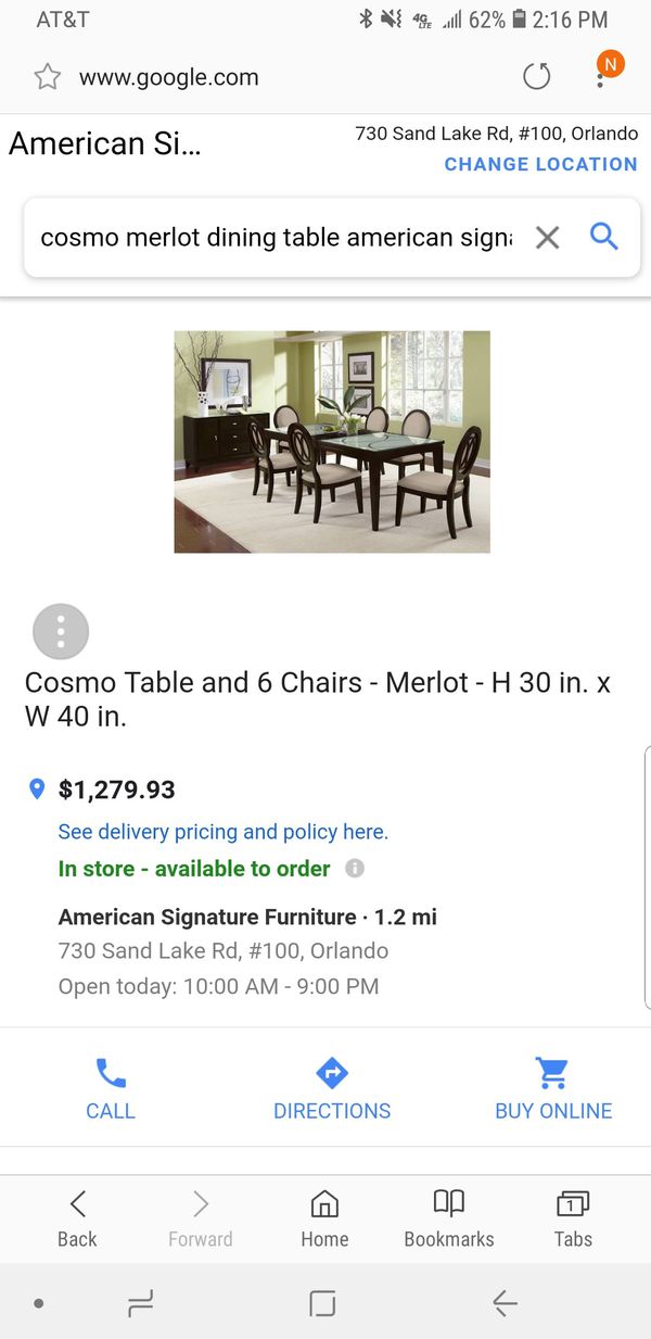 American Signature Dining Table Set With 4 Chairs 500 Only For