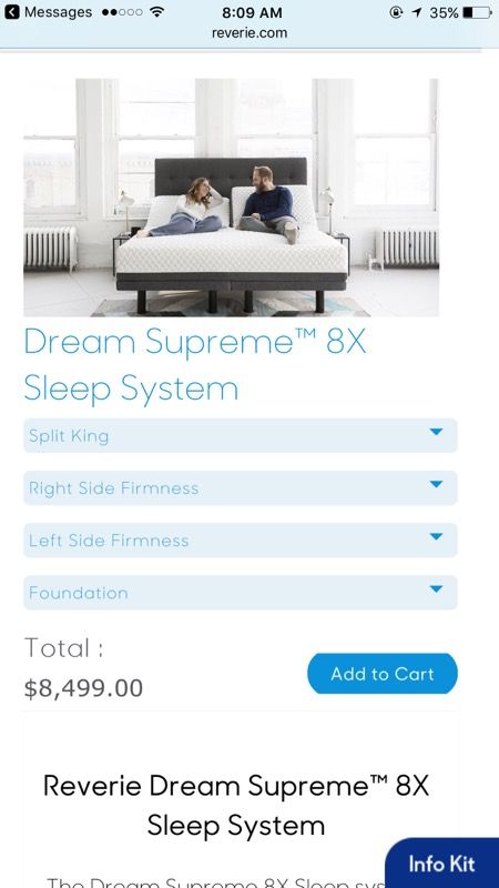Reverie Dream Supreme 8x Sleep System Adjule Beds King Split 1 850sold