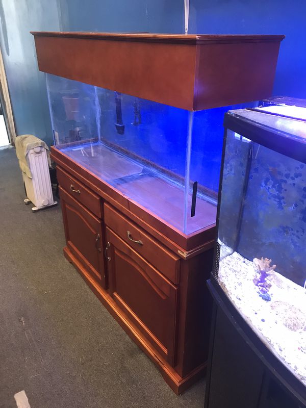 55 Gallon Aquarium Fish Tank With Matching Wood Canopy 400 For Sale In