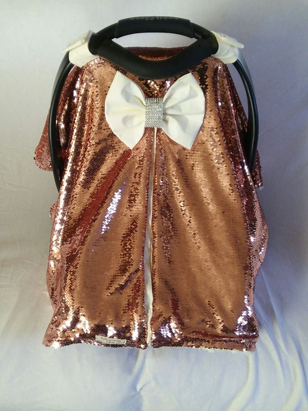 Mermaid Sequins Car Seat Canopy Cover Rose Gold Ivory For In Los Banos Ca Offerup
