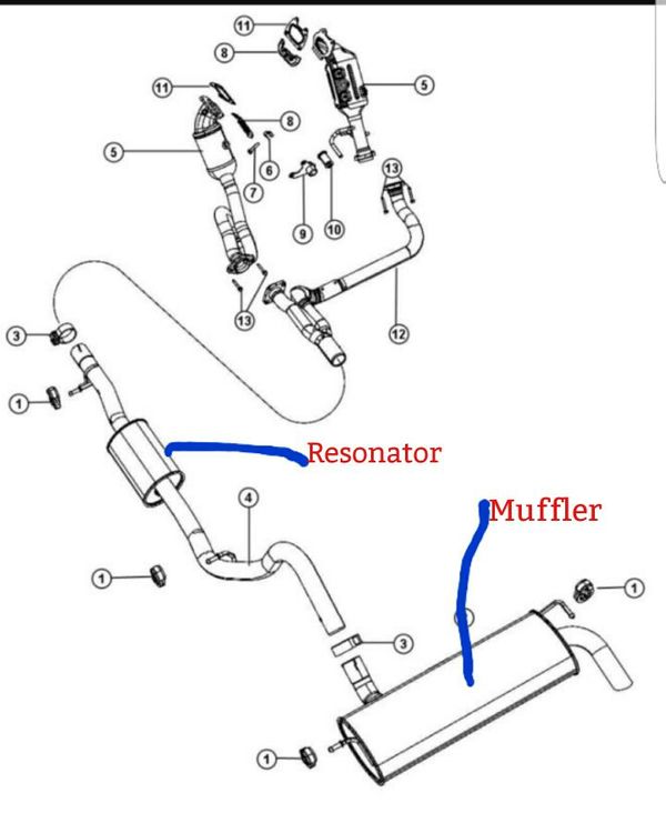 OEM Jeep Wrangler JK exhaust resonator/muffler. for Sale in Mukilteo
