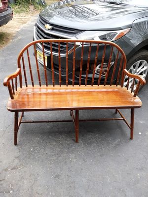 American Drew For Only 4 Left At 75 Antique Vintage American Drew Furniture Windsor Bench Oak Wood Loce Seat For Used