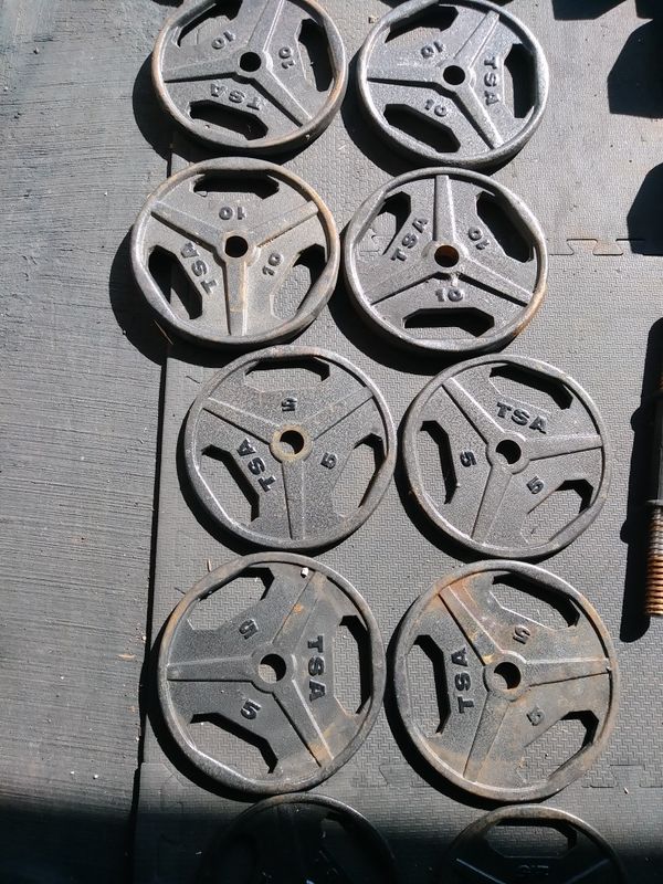 TSA GRIP HANDLE OLYMPIC PLATE WEIGHTS for Sale in San Diego, CA OfferUp