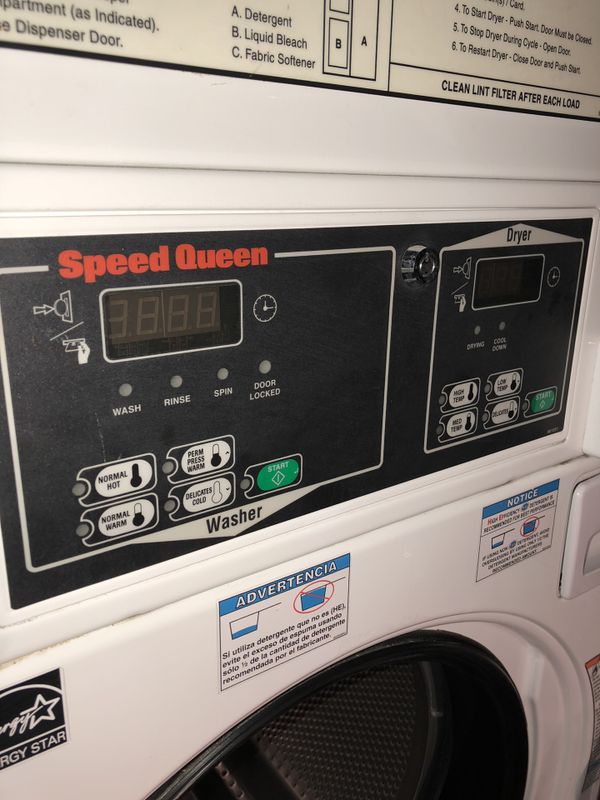 SPEED QUEEN COMMERCIAL COIN OPERATED STACKED WASHER & DRYER COMBO for