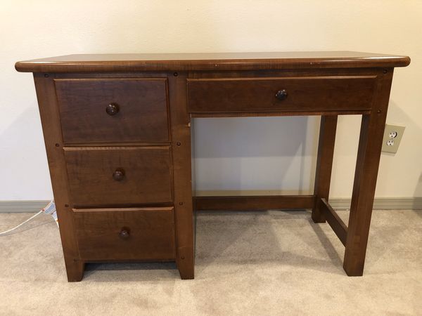 Thomasville Desk / Mid-Century Modern Thomasville Leather Top Desk and