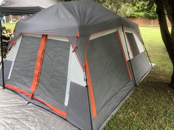 Ozark Trail 10 person instant cabin tent w/ LED lights for Sale in ...