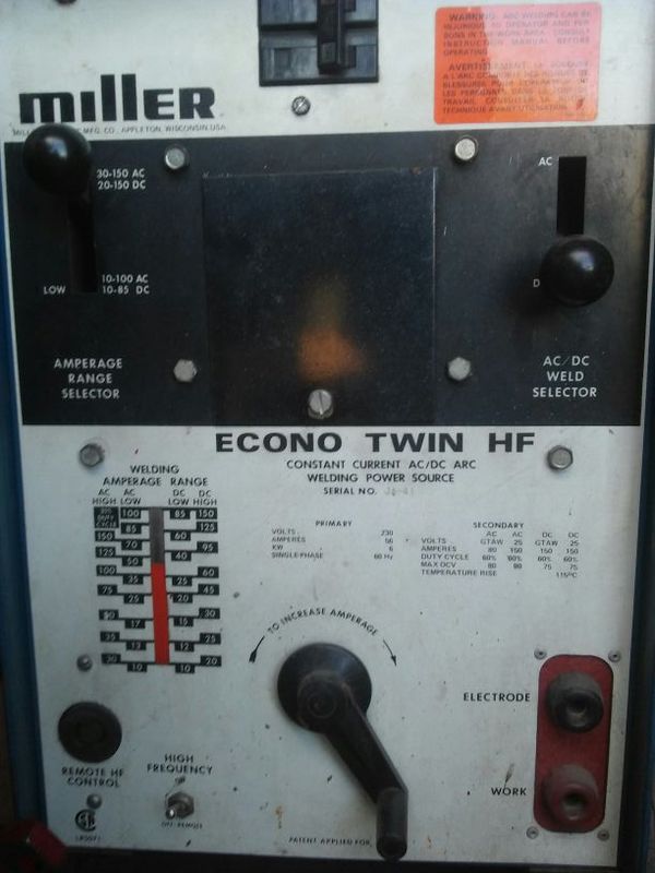 Miller Econo Twin HF Constant Current AC/DC Arc Welding Power Source