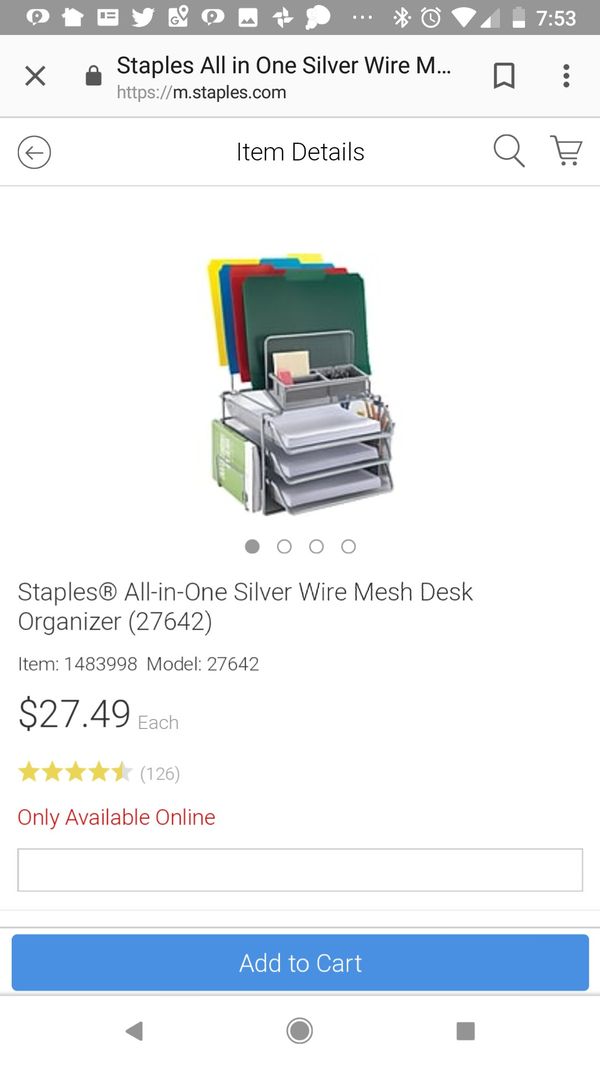 New Staples All In One Wire Mesh Desk Organizer For Orange 20sold