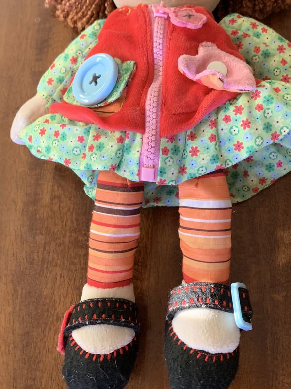 Stuffed doll teaches kids how to zipper, button, snap for Sale in