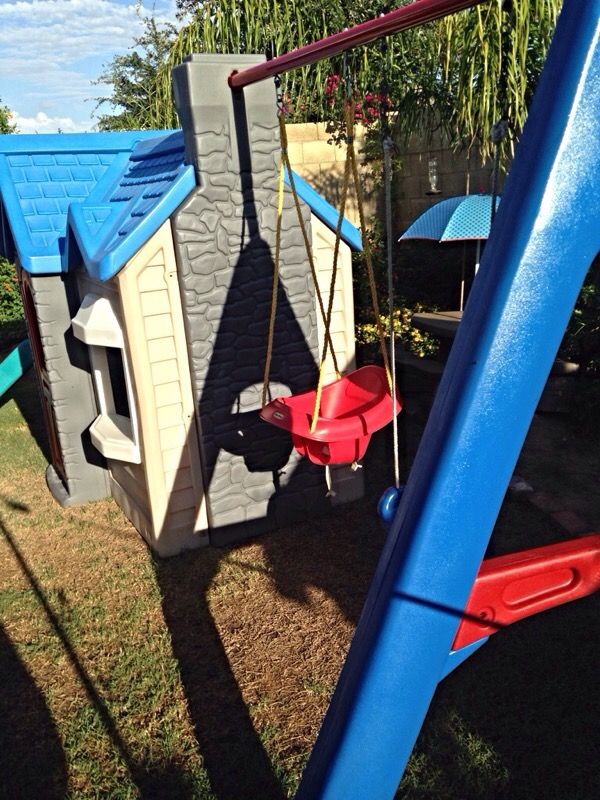 little tikes swing set playhouse