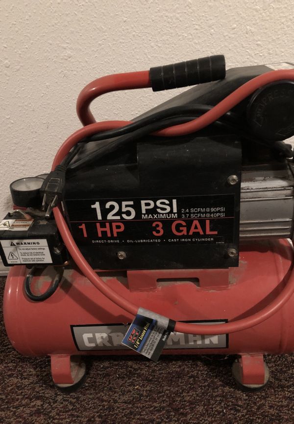 Craftsman 125 psi 1 Hp 3 gal for Sale in Waynesville, MO - OfferUp