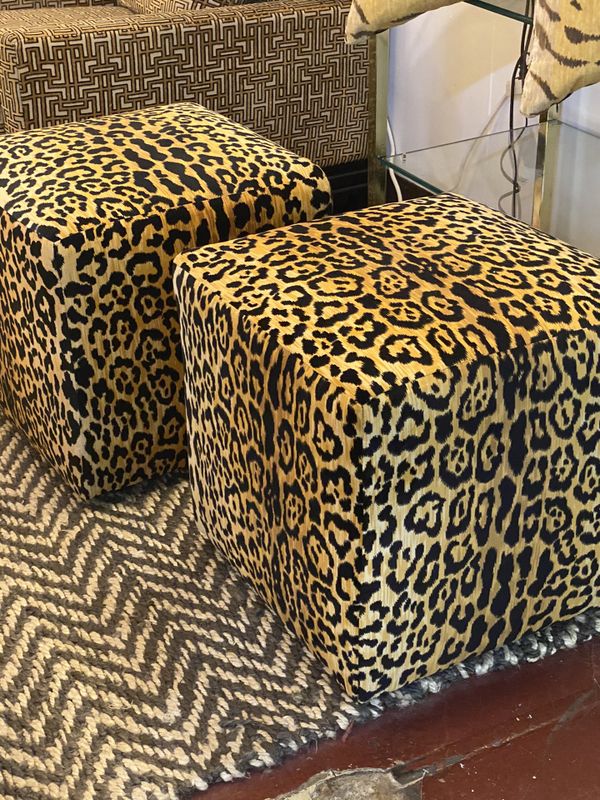 Leopard Print Cube Ottomans 18 x 18 x 18 for Sale in Charlotte, NC