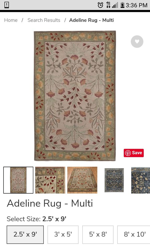 Pottery Barn Adeline A Sage 8x10. Green wool handtuffed rug for Sale