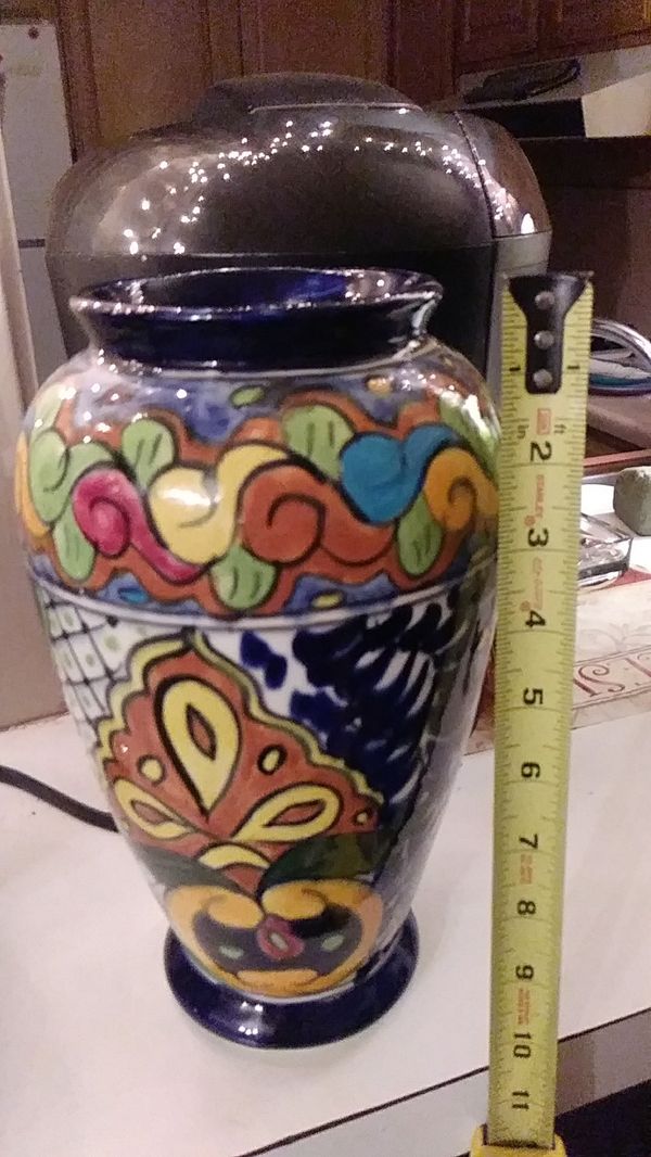 Hand painted Mexican Pottery Vase for Sale in San Antonio, TX OfferUp