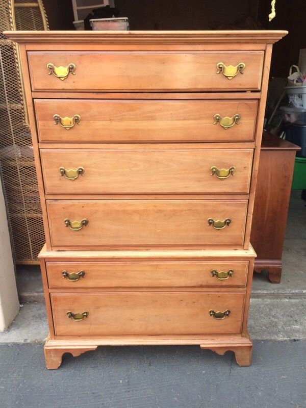 UNIQUE FURNITURE MAKERS CHEST ON CHEST DRESSER SOLID CHERRY WOOD! for Sale in San Jose, CA OfferUp