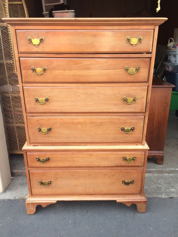 UNIQUE FURNITURE MAKERS CHEST ON CHEST DRESSER SOLID CHERRY WOOD! for ...