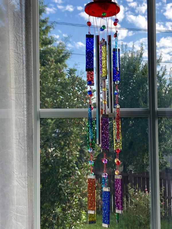 Stained Glass Rainbow Wind Chime Sun Catcher Mobile for Sale in ...