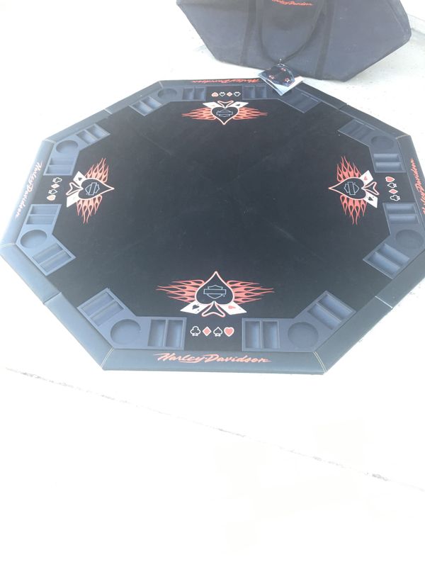 Harley Davidson poker table top and case excellent condition for Sale