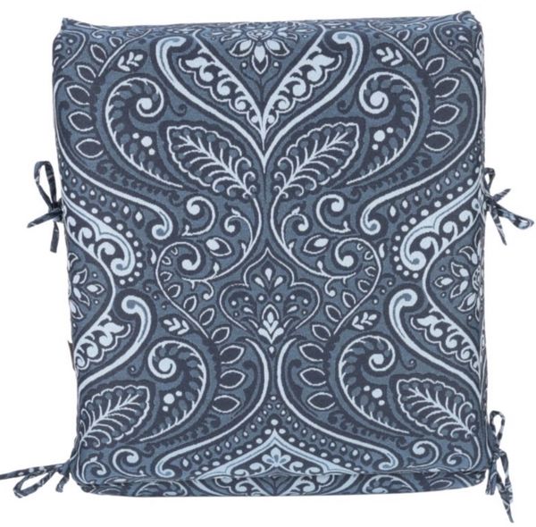 allen + Roth Damask patio chair cushion (cover only) blue paisley for