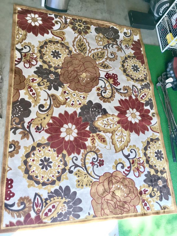 SOHO Room Area Rug 5’3” x 7’6” Made in Turkey 100 Rayon Viscose Pile Botanical Floral for Sale