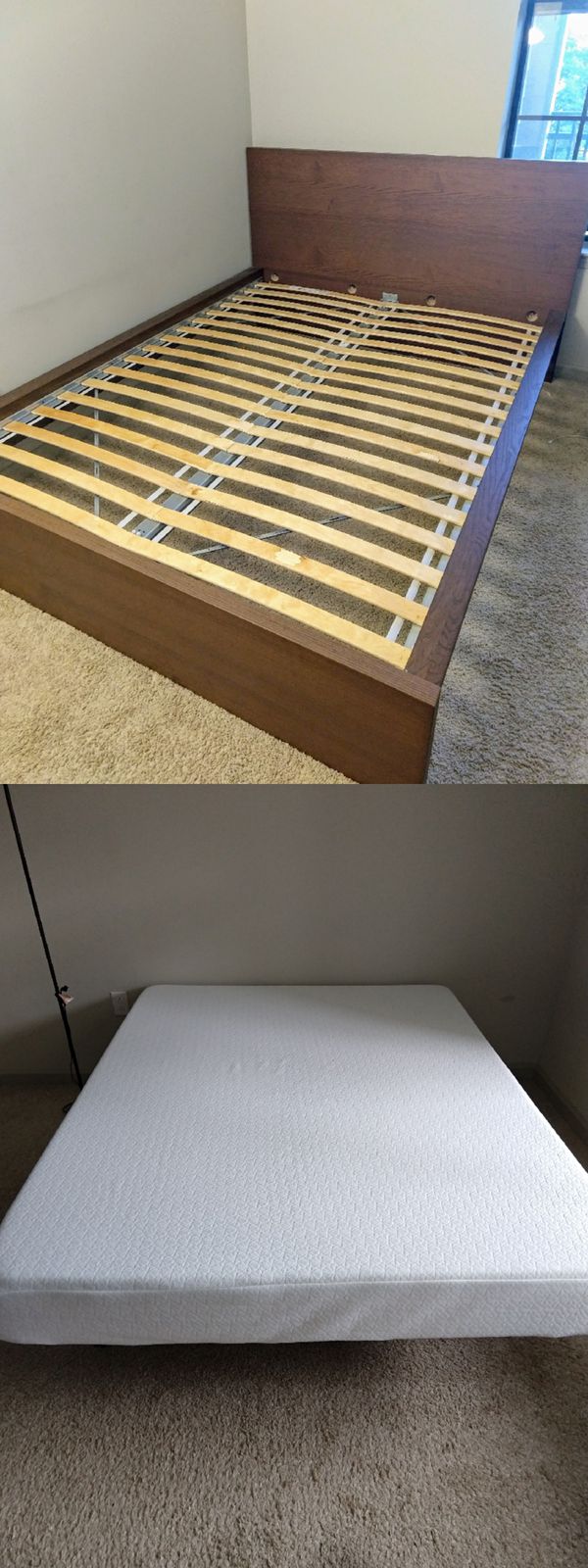 Queen-Size IKEA Bed Frame & 6" Memory Foam Mattress for Sale in Durham, NC - OfferUp