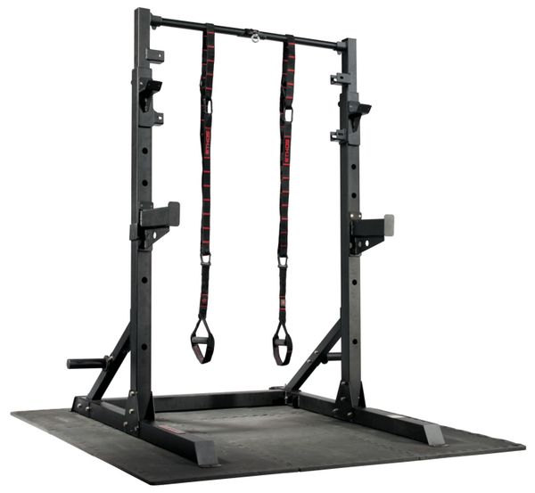 GYM PACKAGE DEAL !!! ETHOS SQUAT RACK + POWERBLOCK SPORT 50IBS+EHTOS 205IBS. OLYMPIC BUMPER