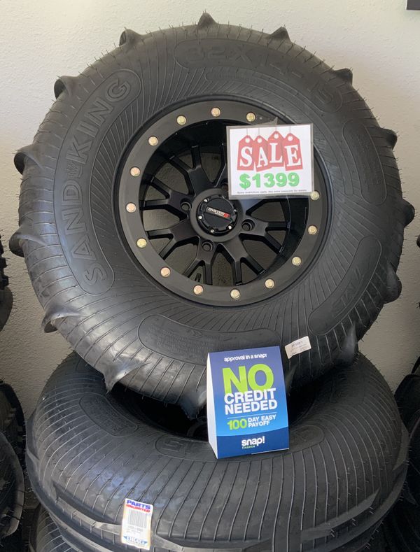 32” Sand Paddle Beadlock Tire & Wheel Kit CanAm X3 1399 for Sale in