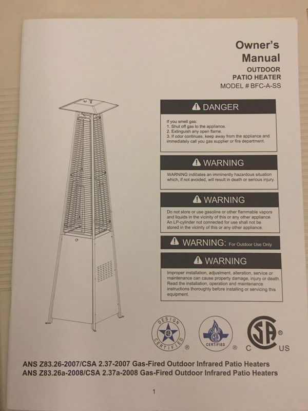 Outdoor patio heater (model BFCASS) for Sale in Tampa, FL OfferUp