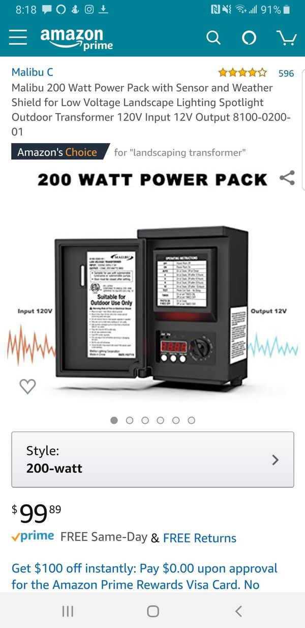 Malibu 200 watt Low Voltage Transformer for Sale in Los Angeles, CA