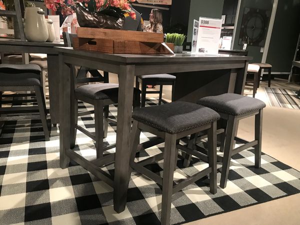 Ashley Furniture Counter Height Dining Table Grey Finish For Sale