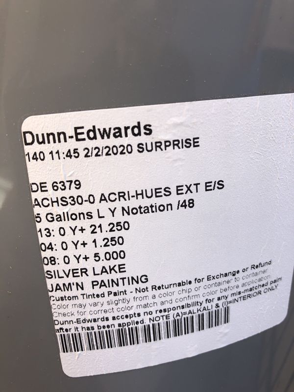 Silver Lake Dunn Edwards Exterior Paint for Sale in
