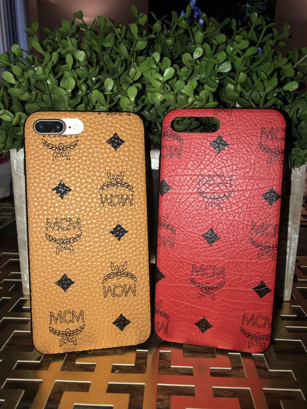 red mcm phone case