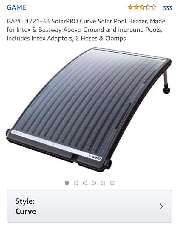 game solarpro curve pool heater for above ground swimming pools up to 30
