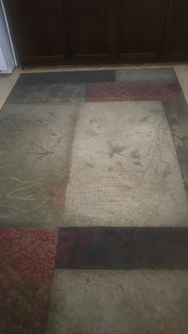 AREA RUG. 5X7' ft. Nice warm earth tones, blocked color with back drop