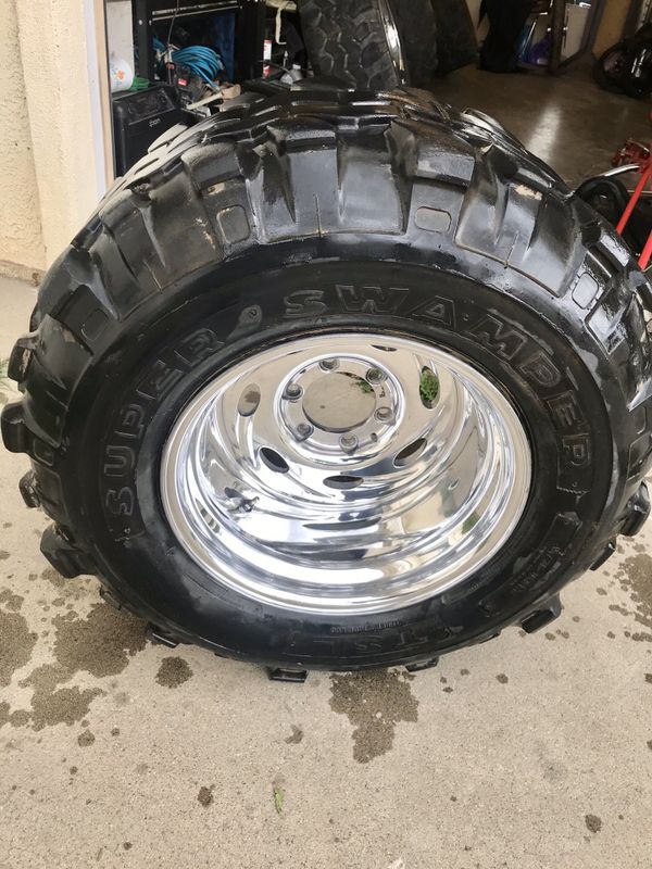 16.5x12 weld typhoon polished rims on swampers for Sale in Santa Maria ...