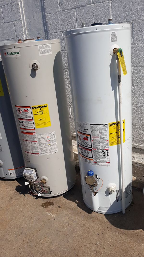 Various new and used gas or electric 40 gal hot water heater for Sale