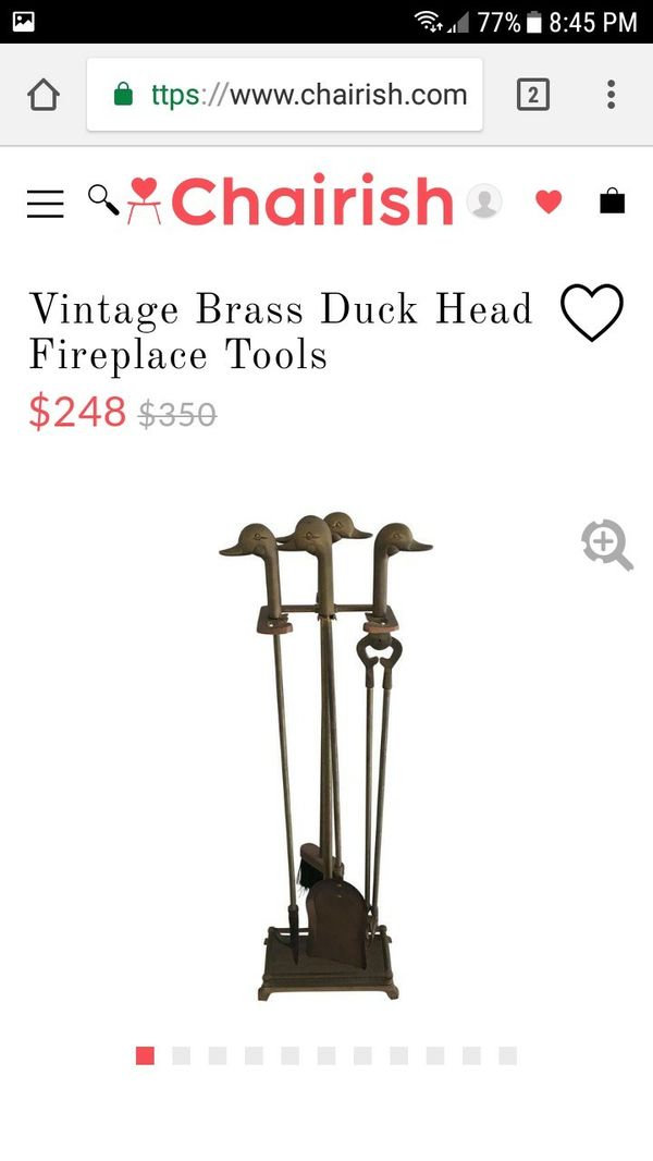Vintage Brass Duck Head Fireplace Tools For Sale In San Antonio