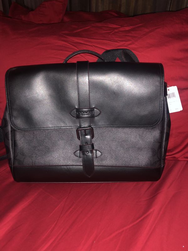 men's coach leather messenger bag