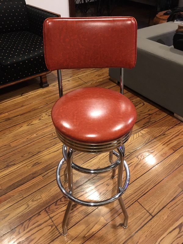 3 Vintage Rust Colored Swivel Chrome Barstools For In Los 3 Vintage Rust Colored Swivel Chrome Barstools