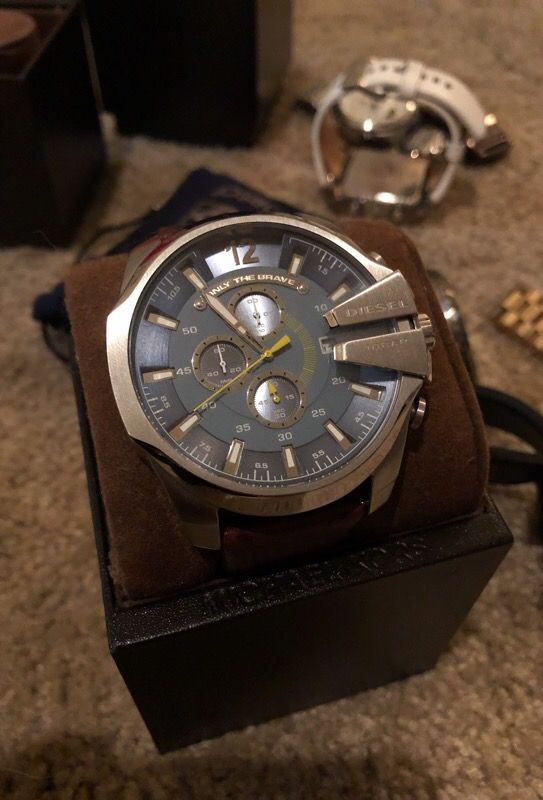 Diesel Watch Light Blue Face w/ Brown Leather Band for Sale in Marcus ...