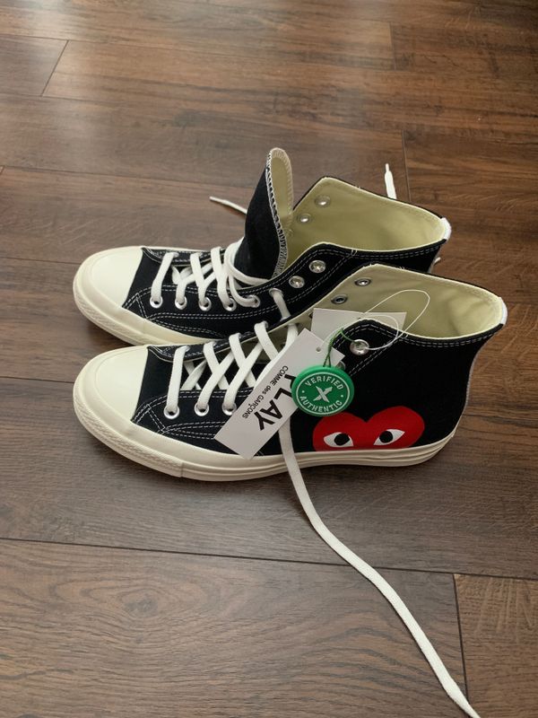 comme des garcons converse black size 6