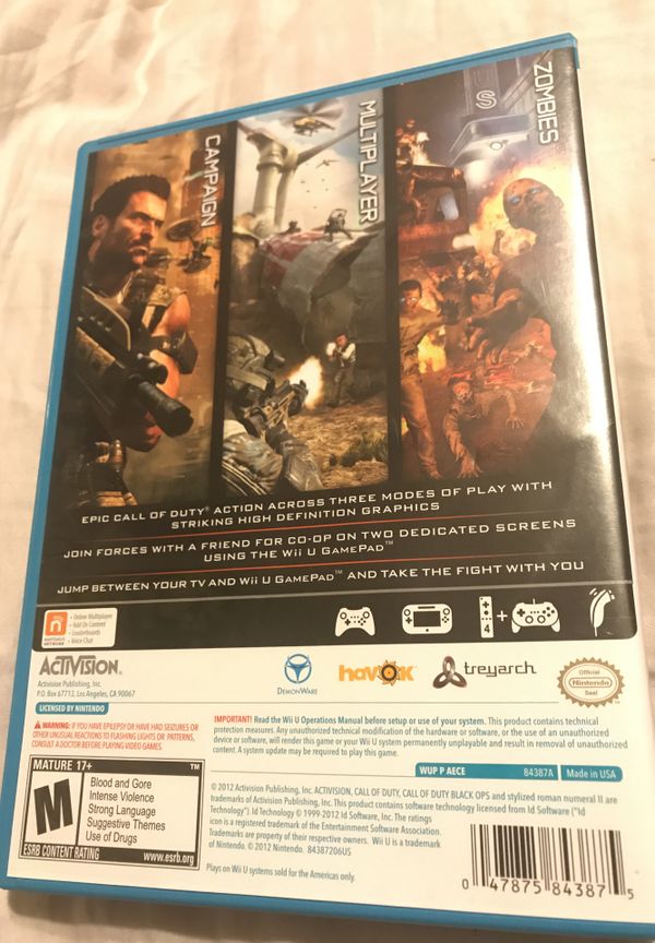 Call Of Duty Black Ops 2 Wii U For Sale In Los Angeles Ca Offerup