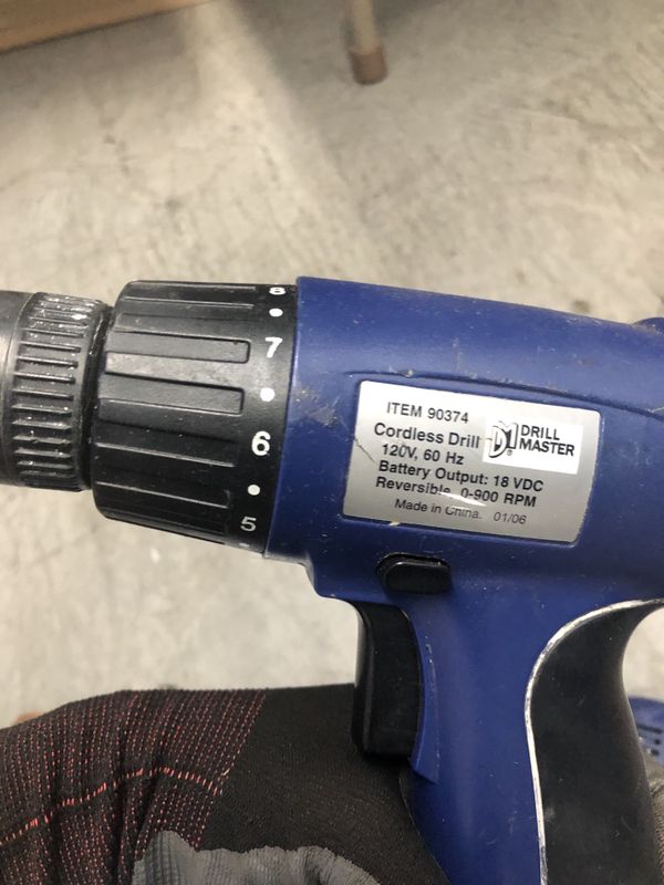 Drill Master 18 Volt Cordless 4 tool combo pack Battery charger need